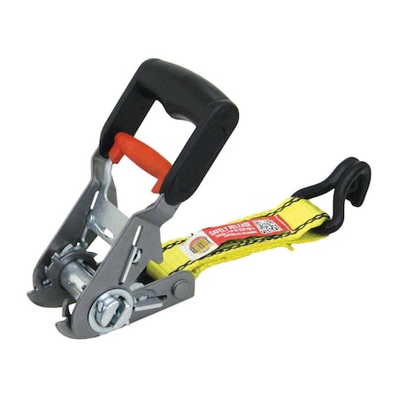 Keen 16 ft. Steel & Polyester Heavy Duty Double J Hooks Tie Down Straps - Black & Yellow KE3325355